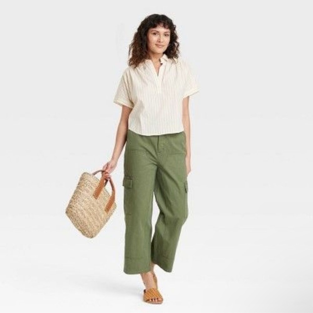 Women's High-Rise Cargo Pants - Universal Thread Green 14